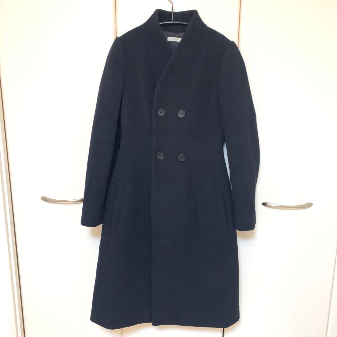 エポカ　EPOCA　ブラック　ノーカラー　ロングコート