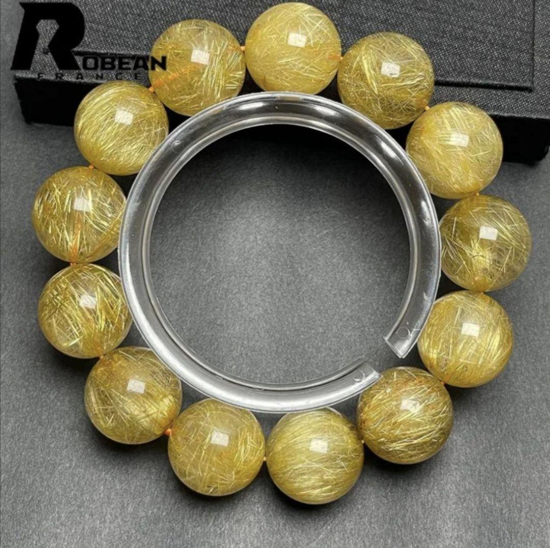 ルチルクォーツ タイチンルチル パワーストーンブレスレット16.9-17.2mm