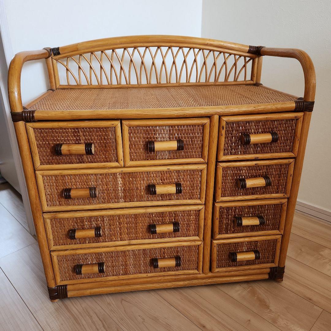 早いもの勝ち！　ラタン　籐　チェスト　古家具　アンティーク