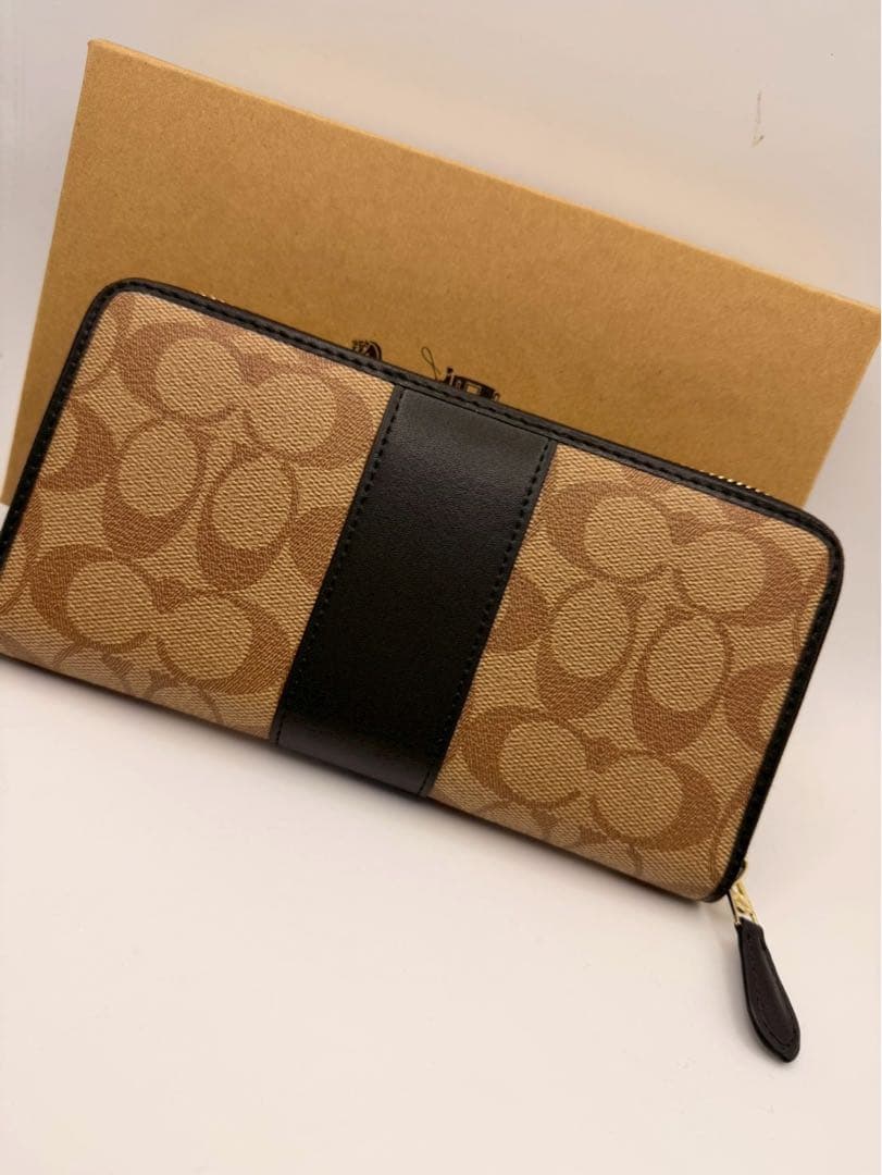 coach 長財布　カーキブラック
