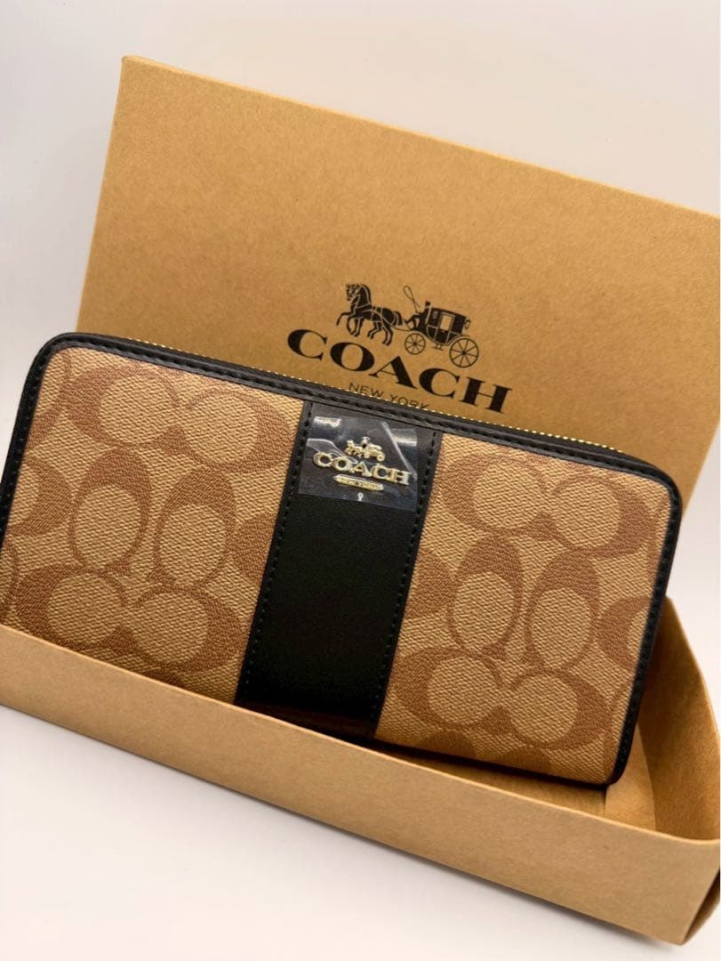 coach 長財布　カーキブラック