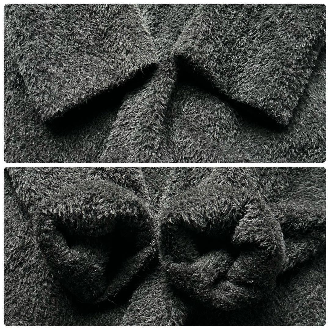 美品 マックスマーラ テディベアコート アルパカ シャギー 灰 ロング ウール