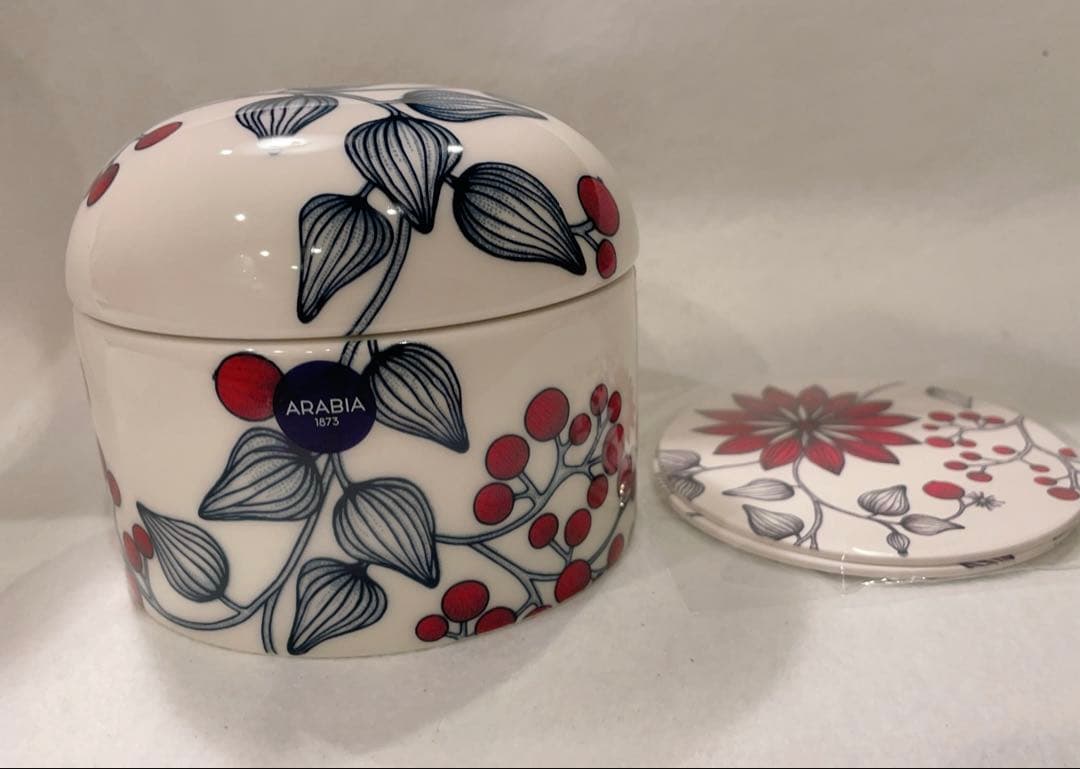 新品　アラビア ルノ フロストベリー 蓋付きジャー　キャニスター