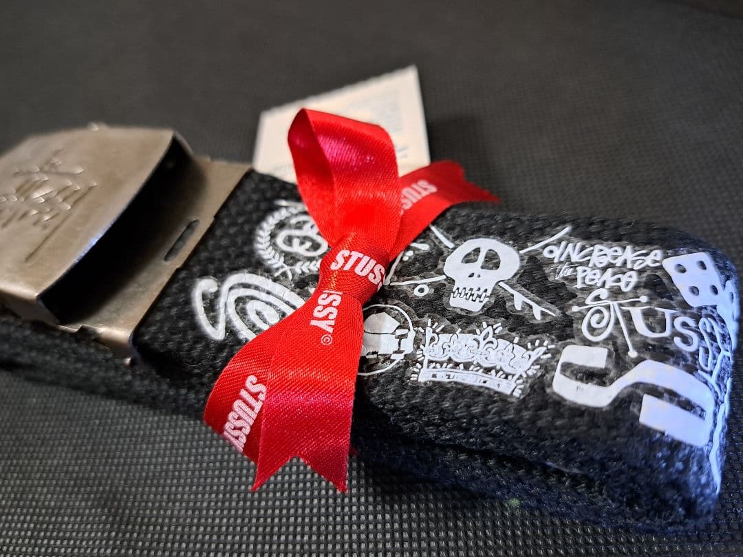 【激レア・新品】Stussy 歴代ロゴ ガチャ ベルト ／黒