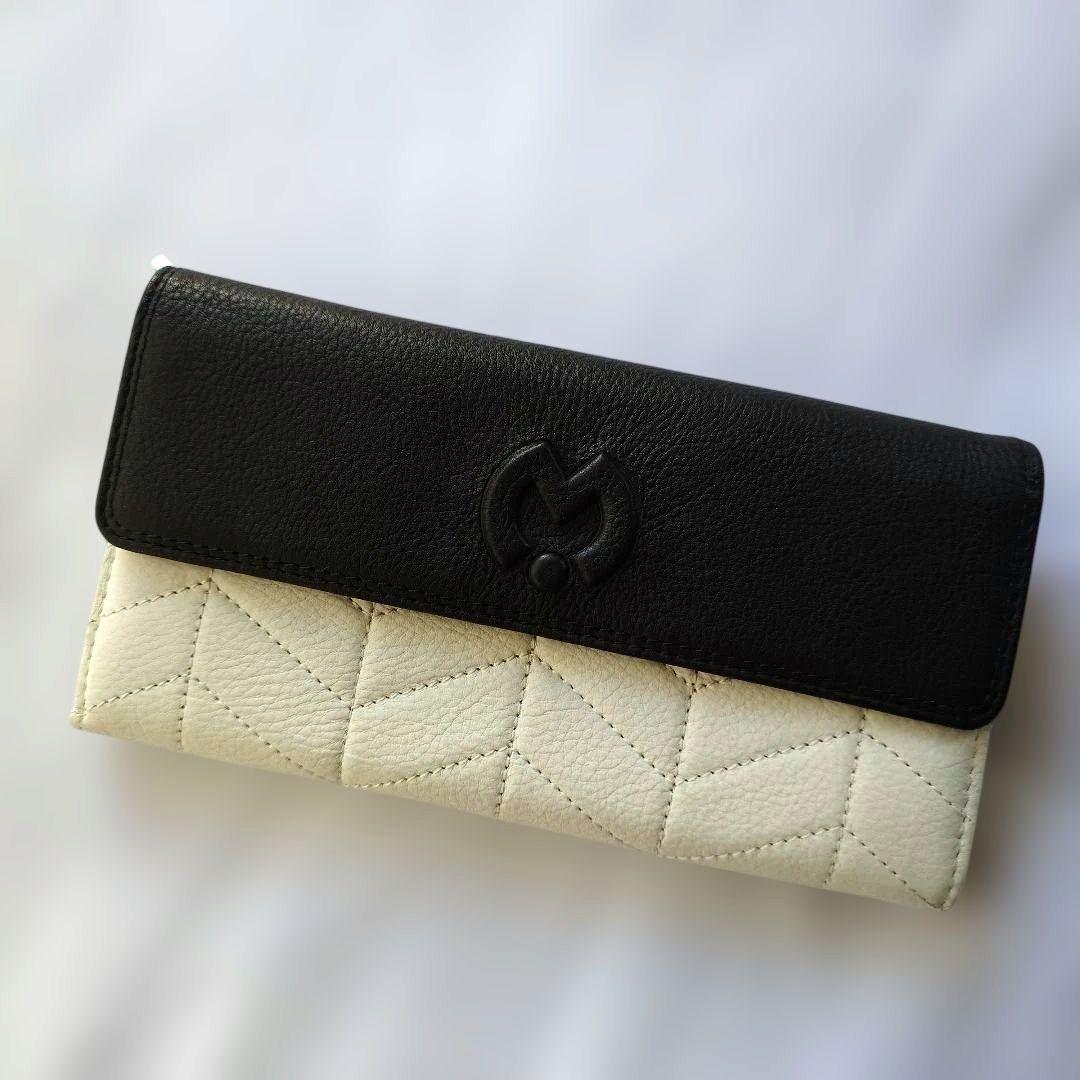 新品未使用 ミラショーン ツートン 三つ折り財布 長財布