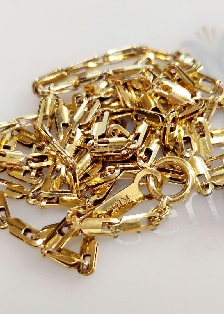 k18　デザインネックレス　ロング　60㎝　6.86ｇ　メンズレディース