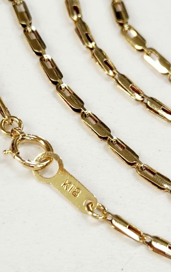 k18　デザインネックレス　ロング　60㎝　6.86ｇ　メンズレディース