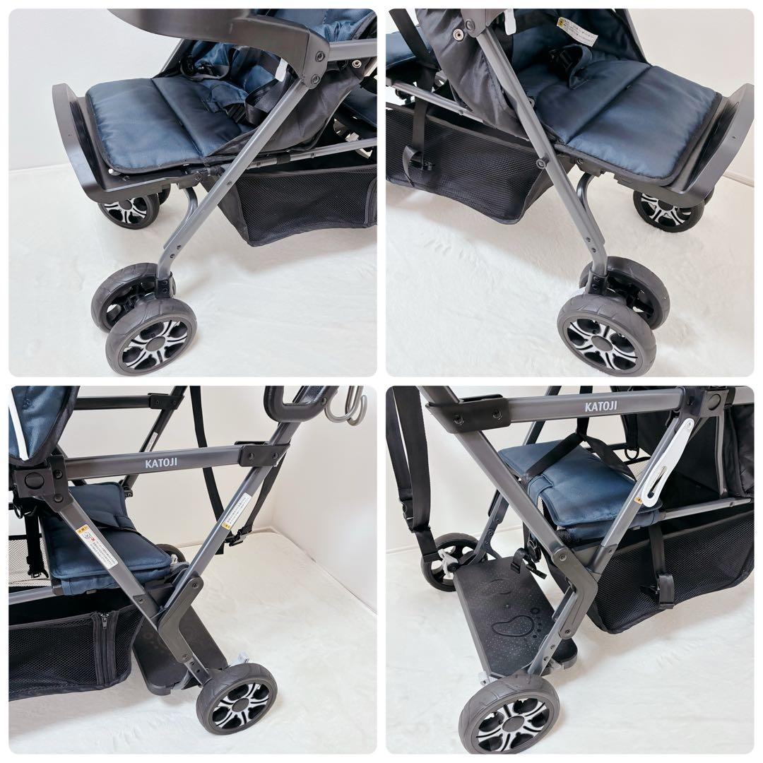 ✨早い者勝ち✨ KATOJI カトージ 2人乗りベビーカー 2人でGO ネイビー