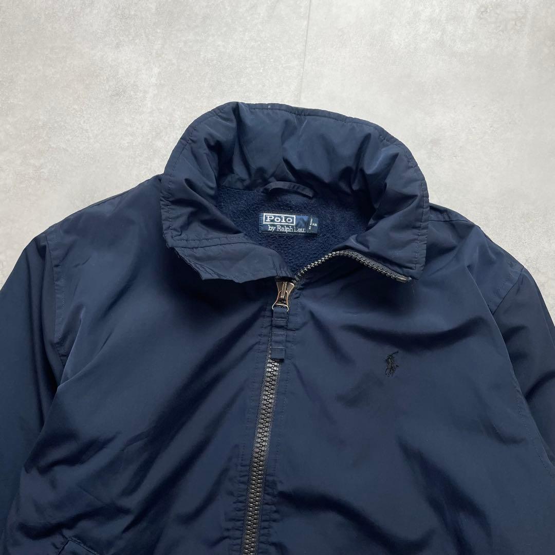 希少✨90s ポロラルフローレン スイングトップ 裏ボア ポニー オールネイビー