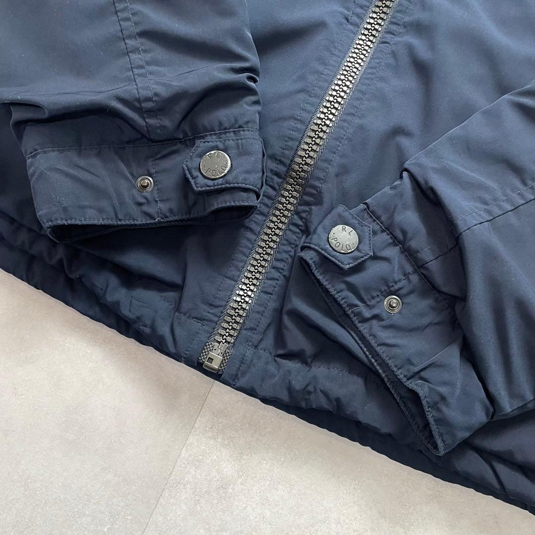 希少✨90s ポロラルフローレン スイングトップ 裏ボア ポニー オールネイビー