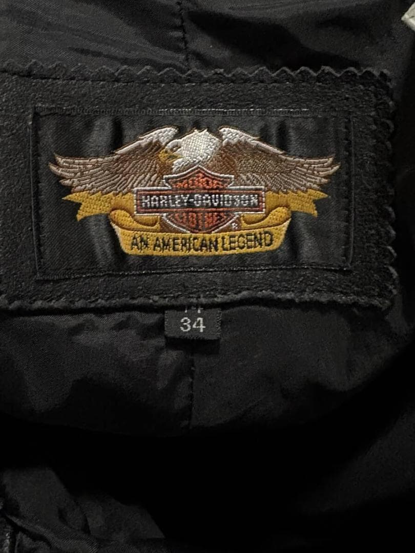 ハーレーダビットソン 70120 ブーツカット レザーパンツブラック本革 34