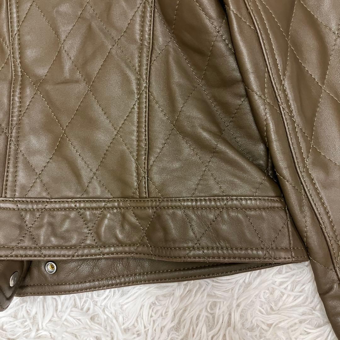 短丈 BALMAIN バルマン キルティング レザー ライダースジャケット 羊革