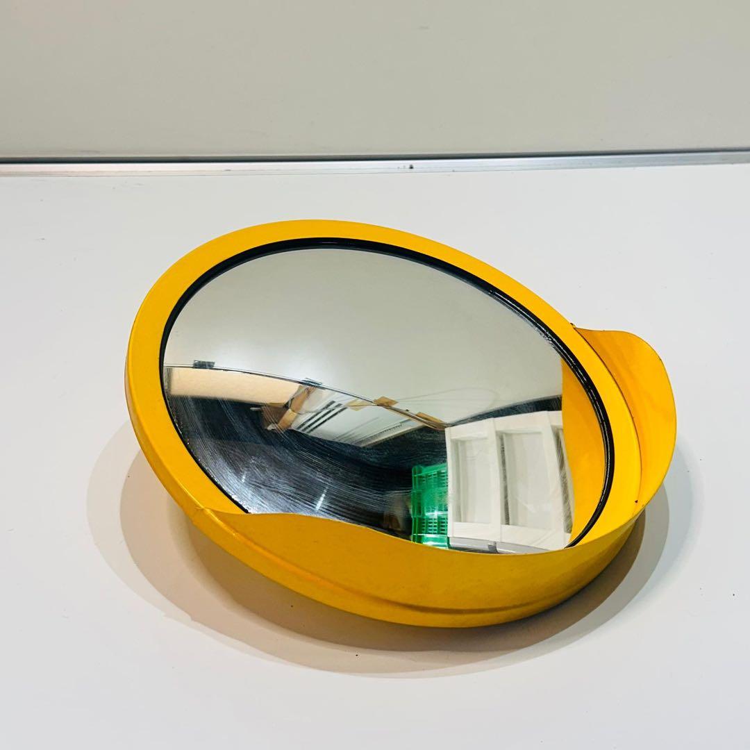 イエロー楕円形壁掛け鏡 現状渡し