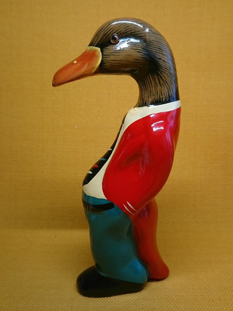 ビンテージ　人形　アヒル　カモ　陶器　置物　インテリア　工芸品　A2946