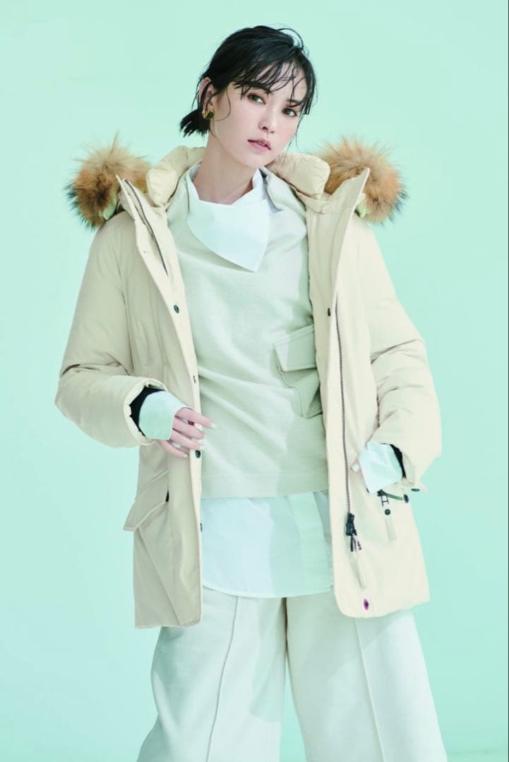 ケープホーン/定価9.7万 ネヴァド ファー付 ダウンJKT アイボリー 42