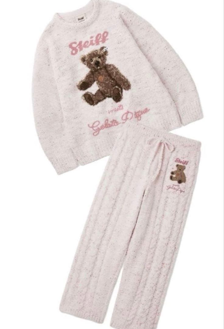 ジェラピケ パウダーネップジャガードプルオーバー ネップアランロングパンツ