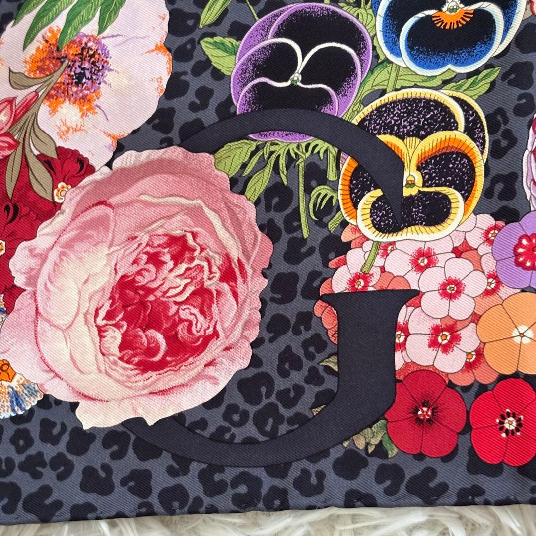 GUCCI グッチ シルク スカーフ フラワー 花柄 レオパード フローラル