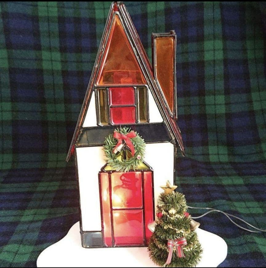 ステンドグラス風クリスマス置物