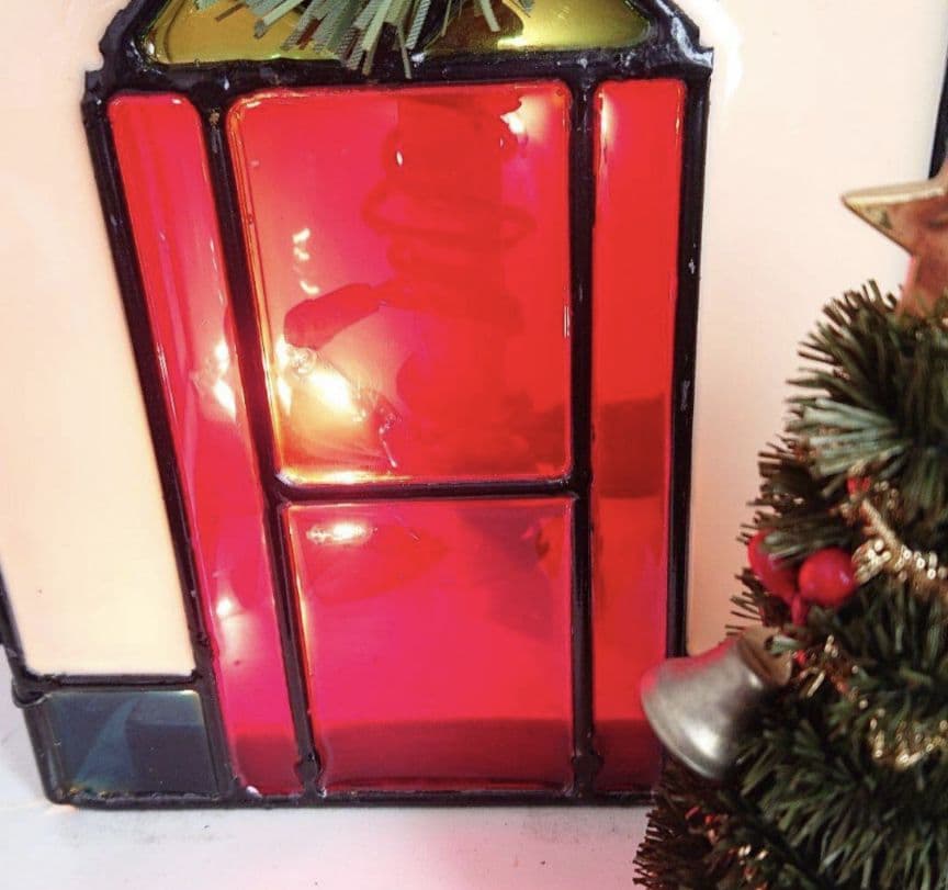 ステンドグラス風クリスマス置物