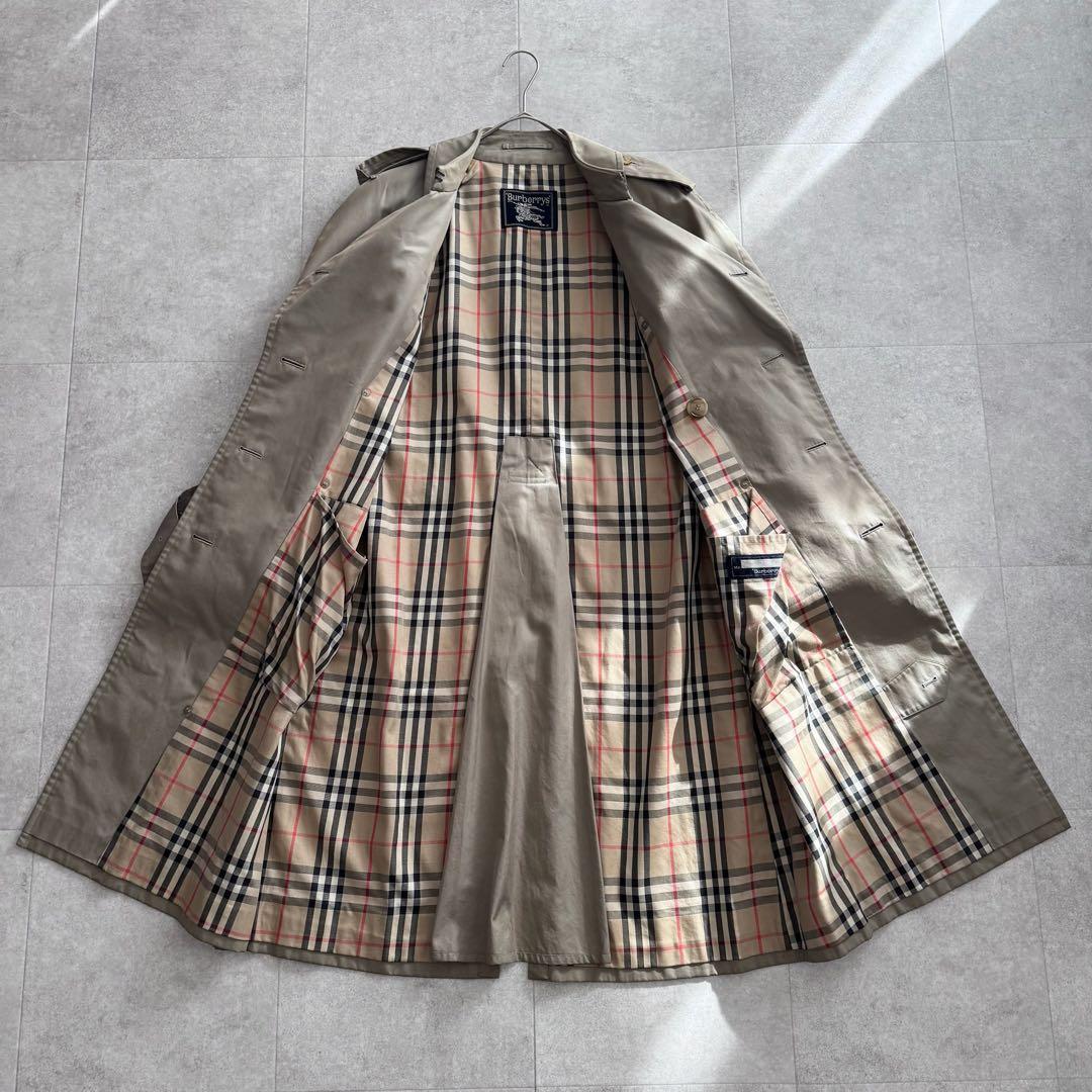 バーバリーズ　トレンチコート　ノバチェック　ダブル　ベルト　ベージュ　ロング