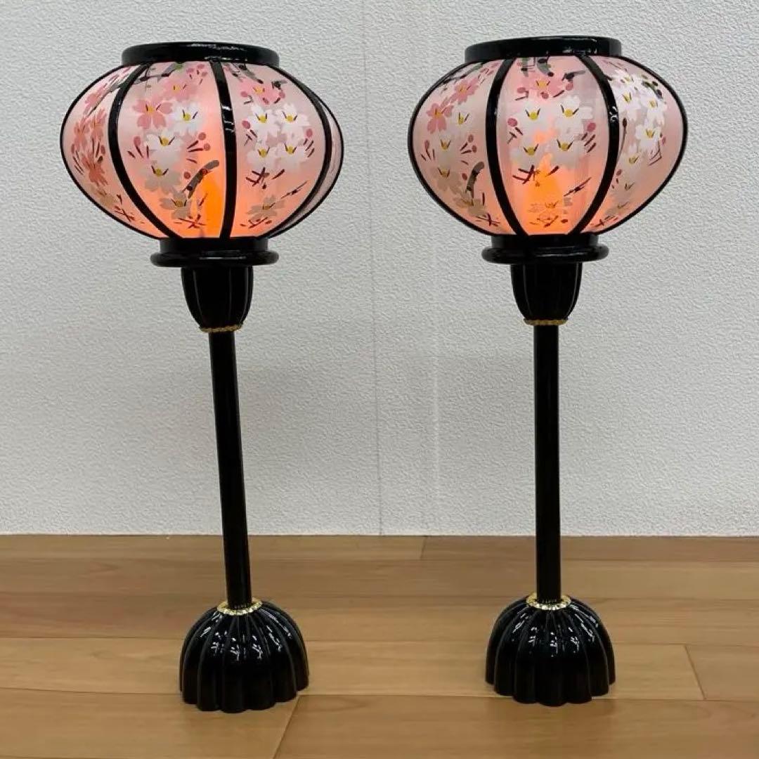 雛人形　桃の節句　雪洞　菊燈白ピンク桜