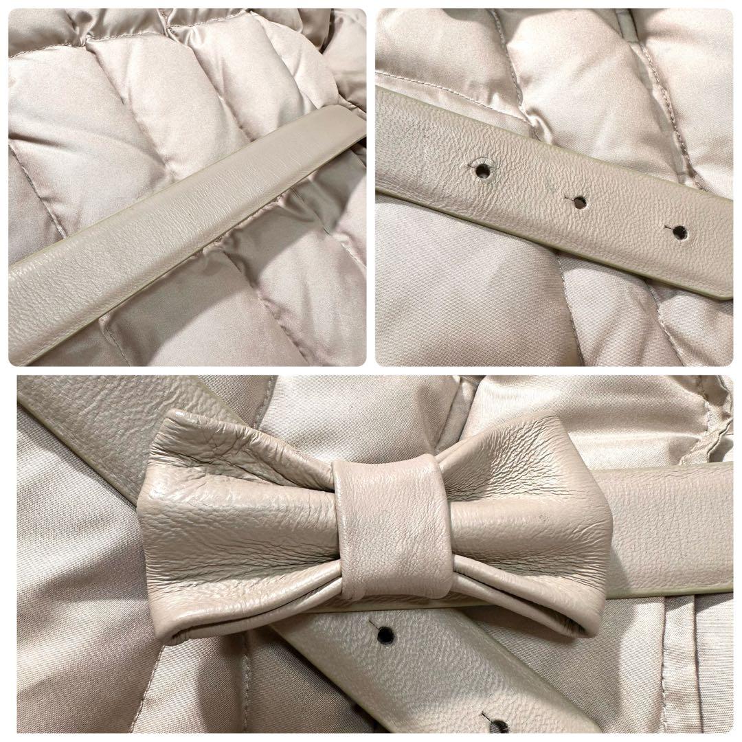 大きめサイズ Max&Co ダウンロングコート リボンベルト付き　L