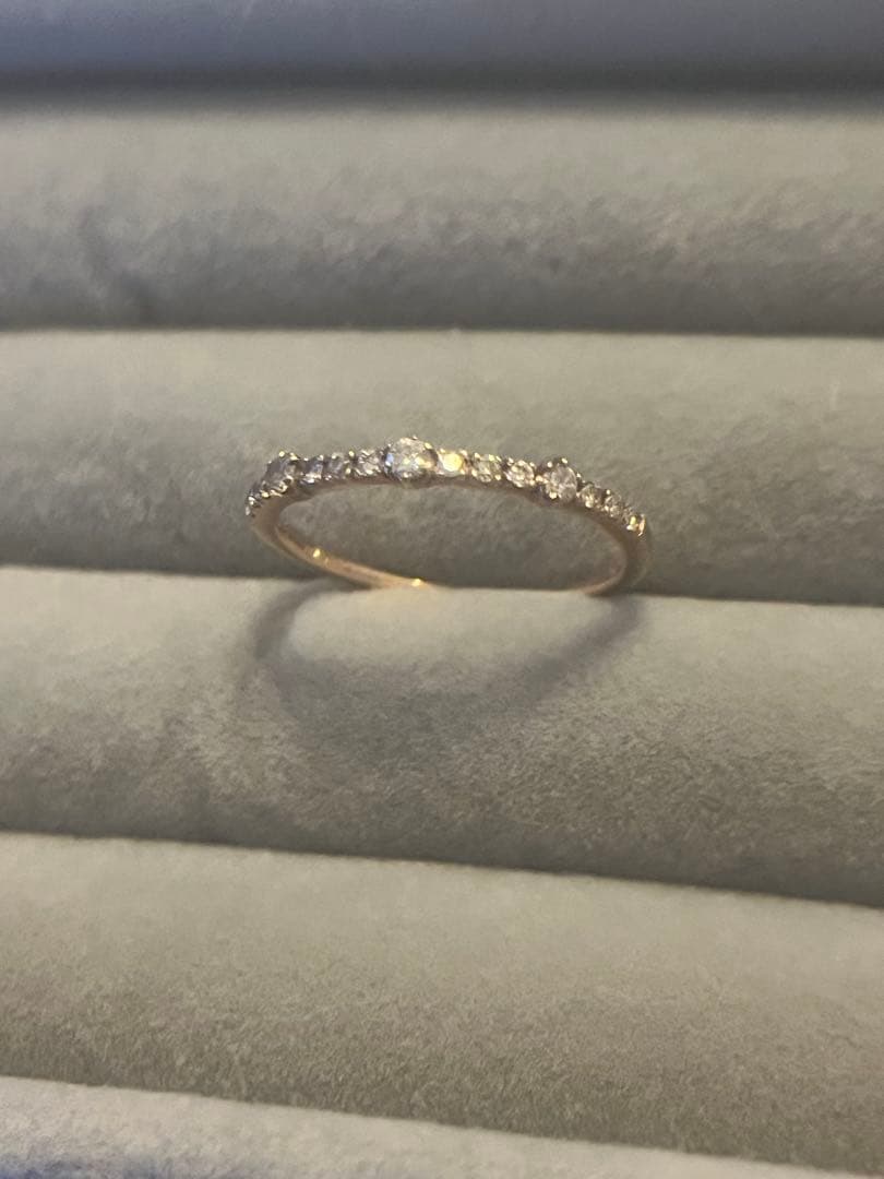 最終K10PGダイヤモンドリング　ハーフエタニティ