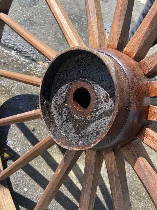 でかい木製車輪 アンティーク 90センチ