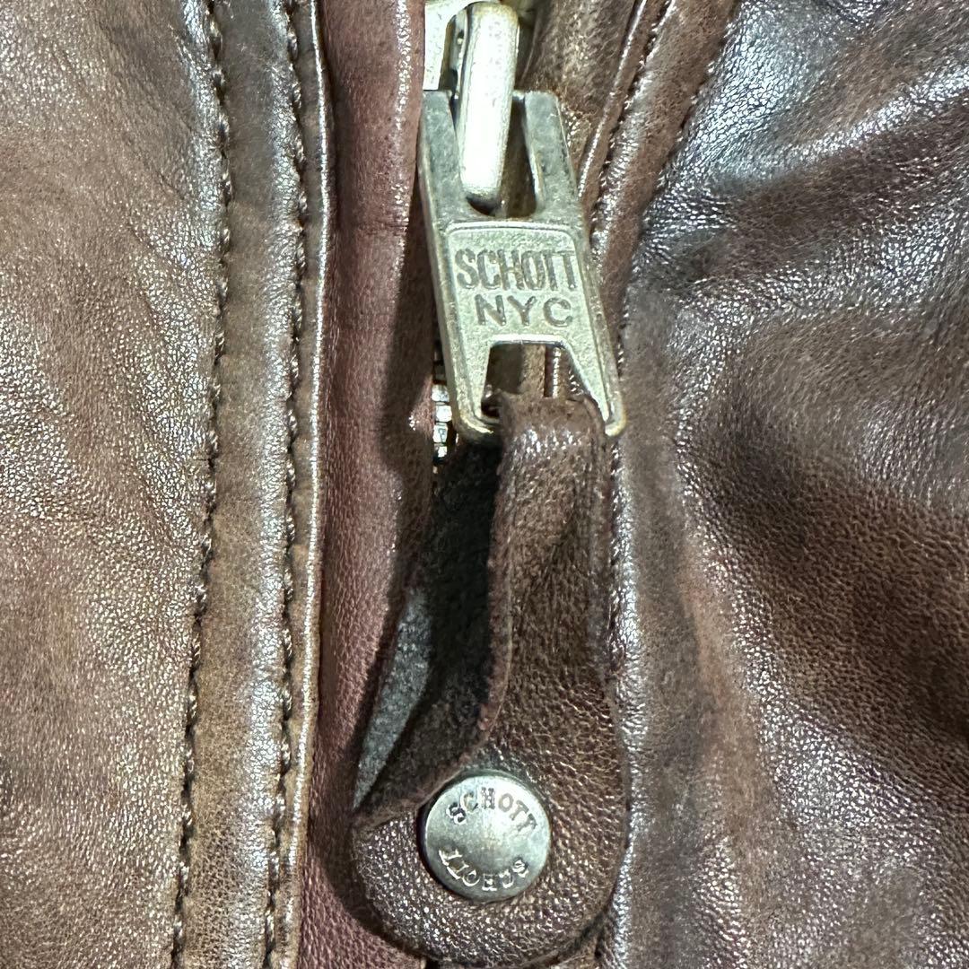 専用★L✨Schott MA-7 MA-1フライトジャケット　ラムレザー　ブラウ