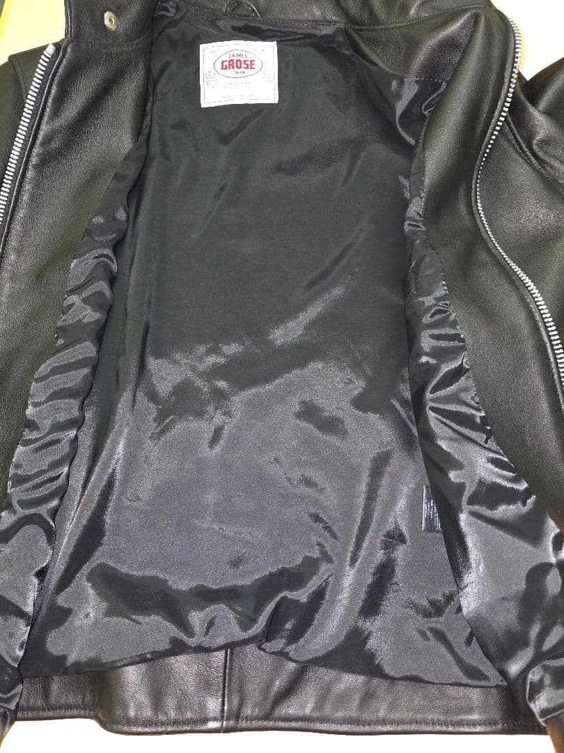 ★値下げ★美品★JAMES GROSE 英国製 ラムレザー シングルライダース