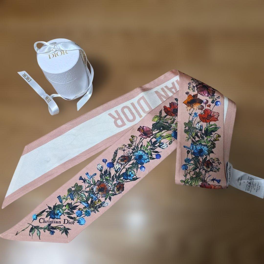 Dior　ディオール　ツイリー　スカーフ　ミッツァ　花　シルク　マフラー