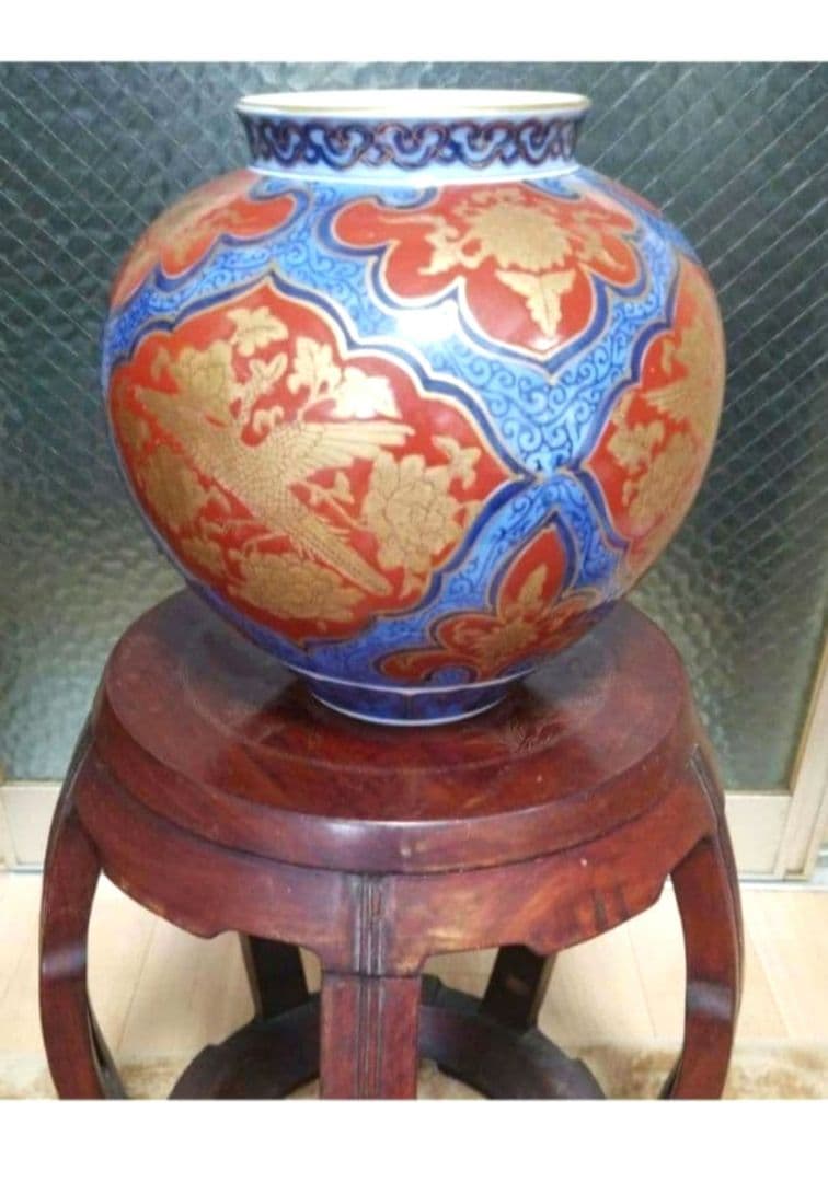 有田焼哲山作 鳳凰柄ヴィンテージ アンティーク 陶印いり