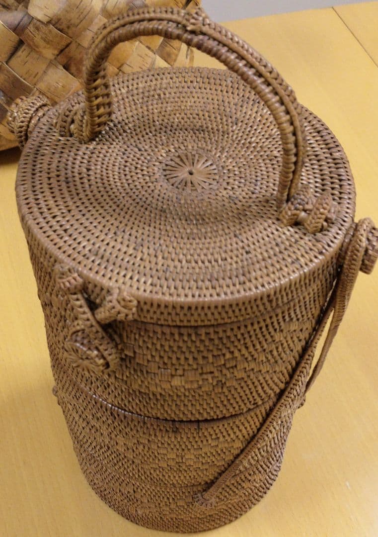 アタ　アトゥ　3段小物入れ　インドネシア製　バリリゾート　インテリア　ハンドル付