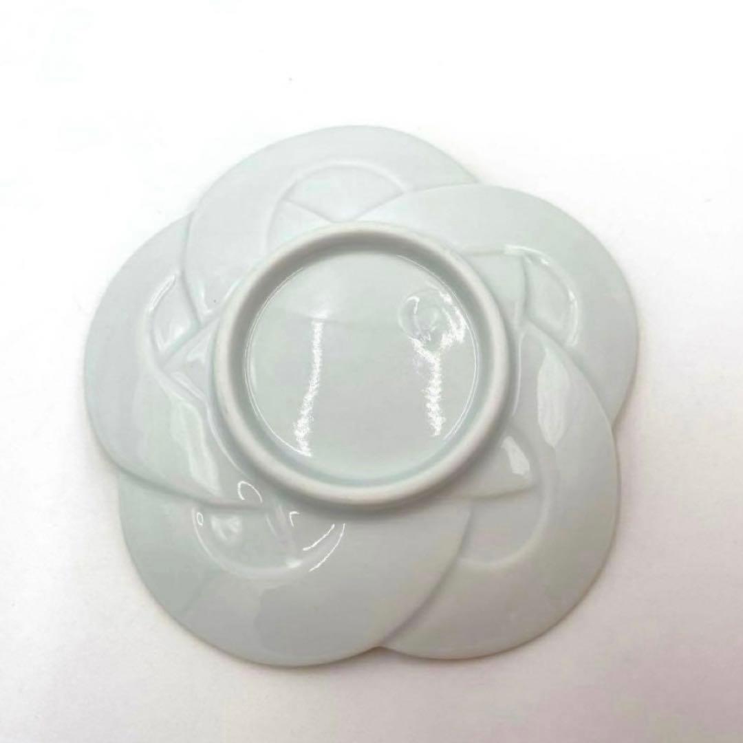 【新品】有田焼田清窯　太白金線梅結び小皿　縁起物