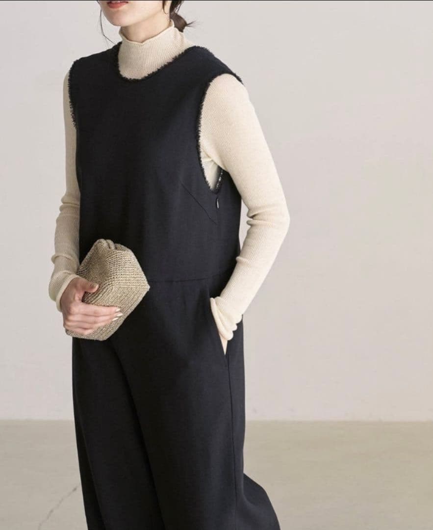 IENA 二重織ツイルオールインワン