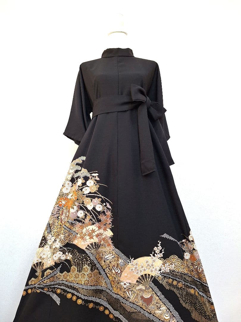 着物リメイクワンピース3621