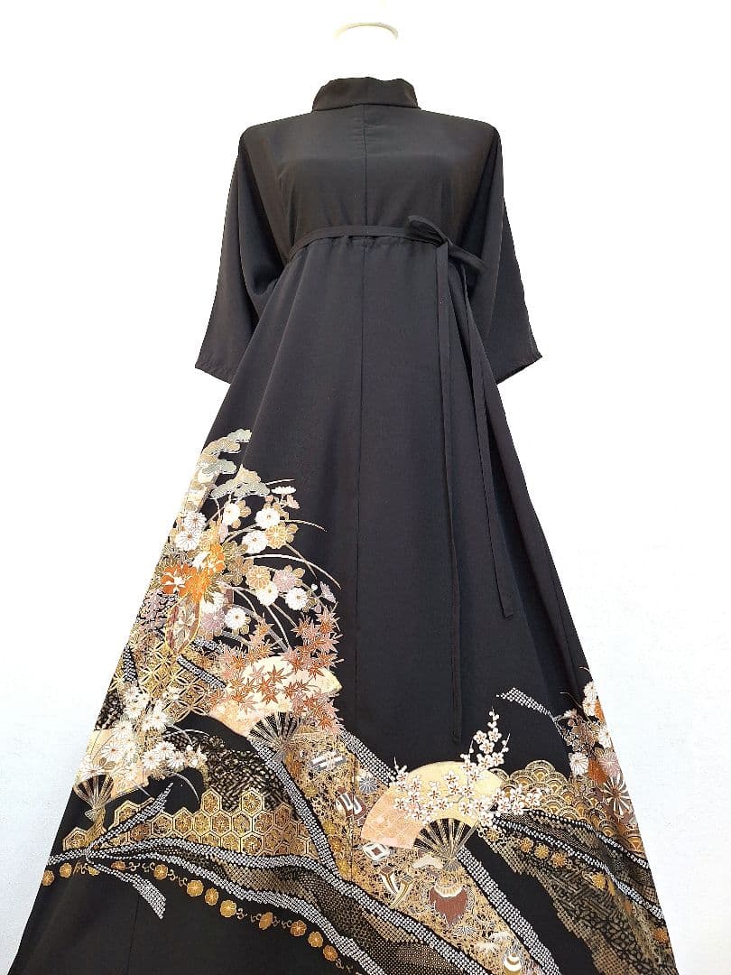 着物リメイクワンピース3621