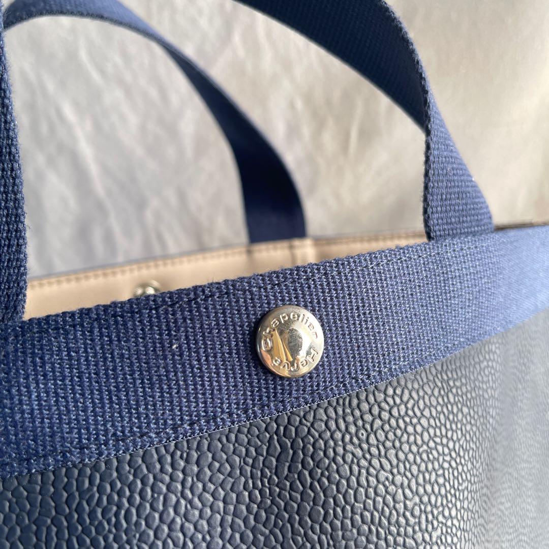 美品 エルベシャプリエ 707gp ネイビー×ネイビー コーテッドキャンパス