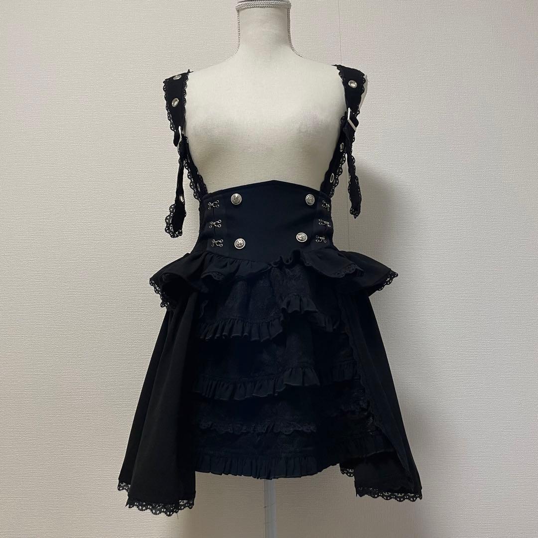 DimMoire ディムモアール 夢纏うサスペンダースカート 黒 ゴスロリ M