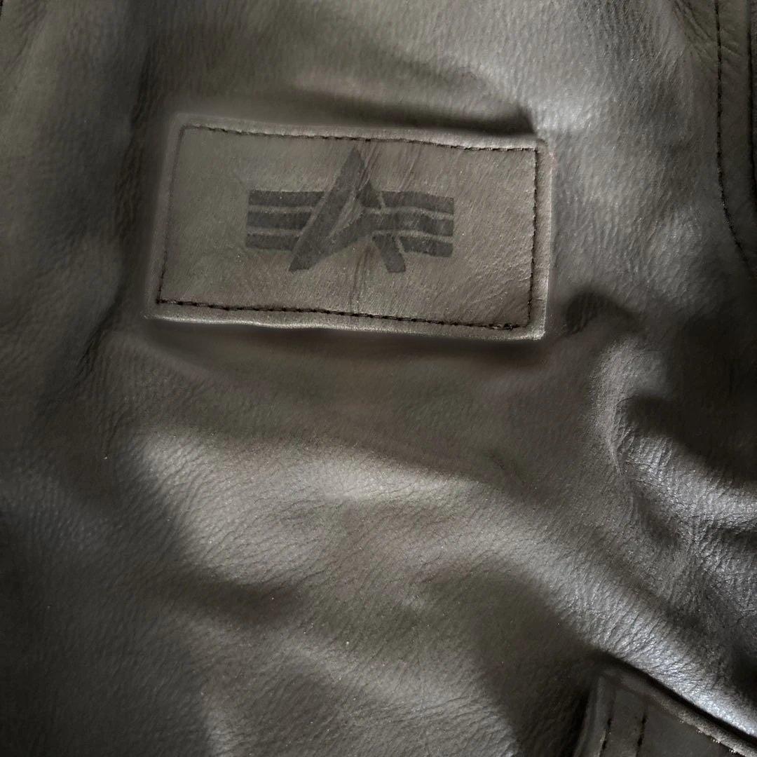 た*ん様 グレー レザー MA-1ジャケット