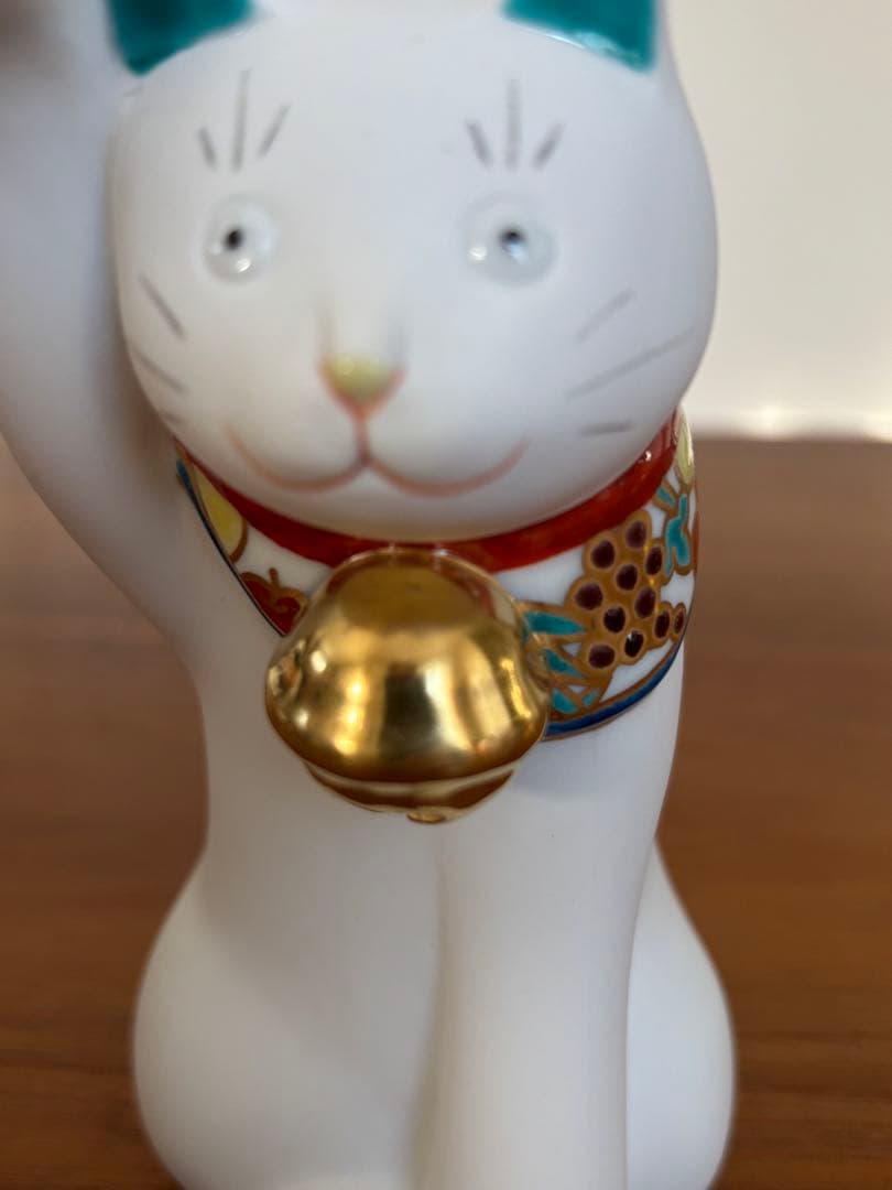 【新品未使用】上出長右衛門窯　招き猫　右手　左手　まねきねこ　白