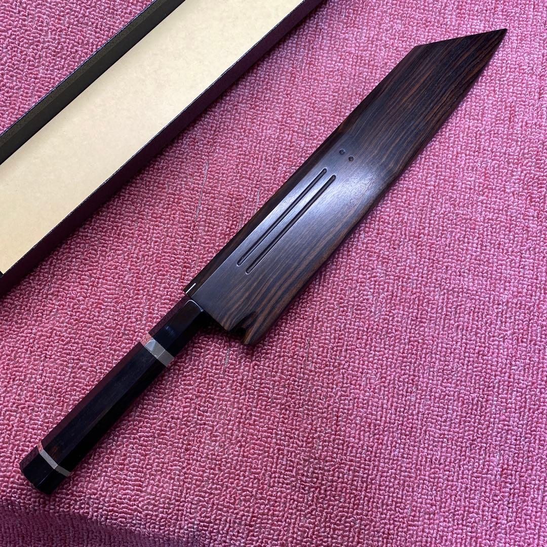 銀三　本焼き　切付包丁　270㎜ 9寸　黒檀鞘付き