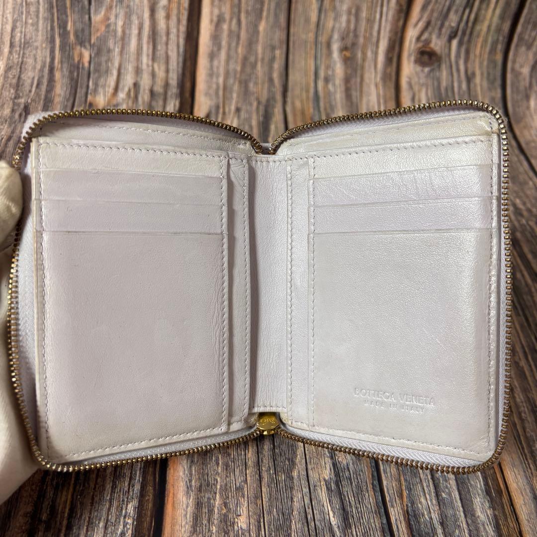 【美品】ボッテガ ヴェネタ ラウンドジップ スモール カセット 二つ折り財布