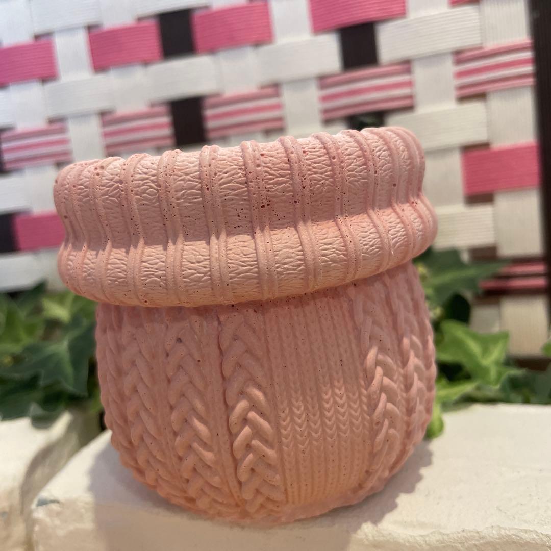 441★あみあみニット♡ モルタル雑貨　（お任せ植物付き）290