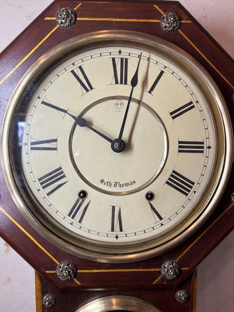 セストーマス　柱時計　古時計　振り子　ゼンマイ　アンティーク　レトロ　精工舎