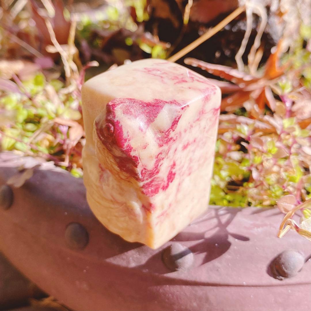 印材　鶏血石　昌化石　天然　金魚