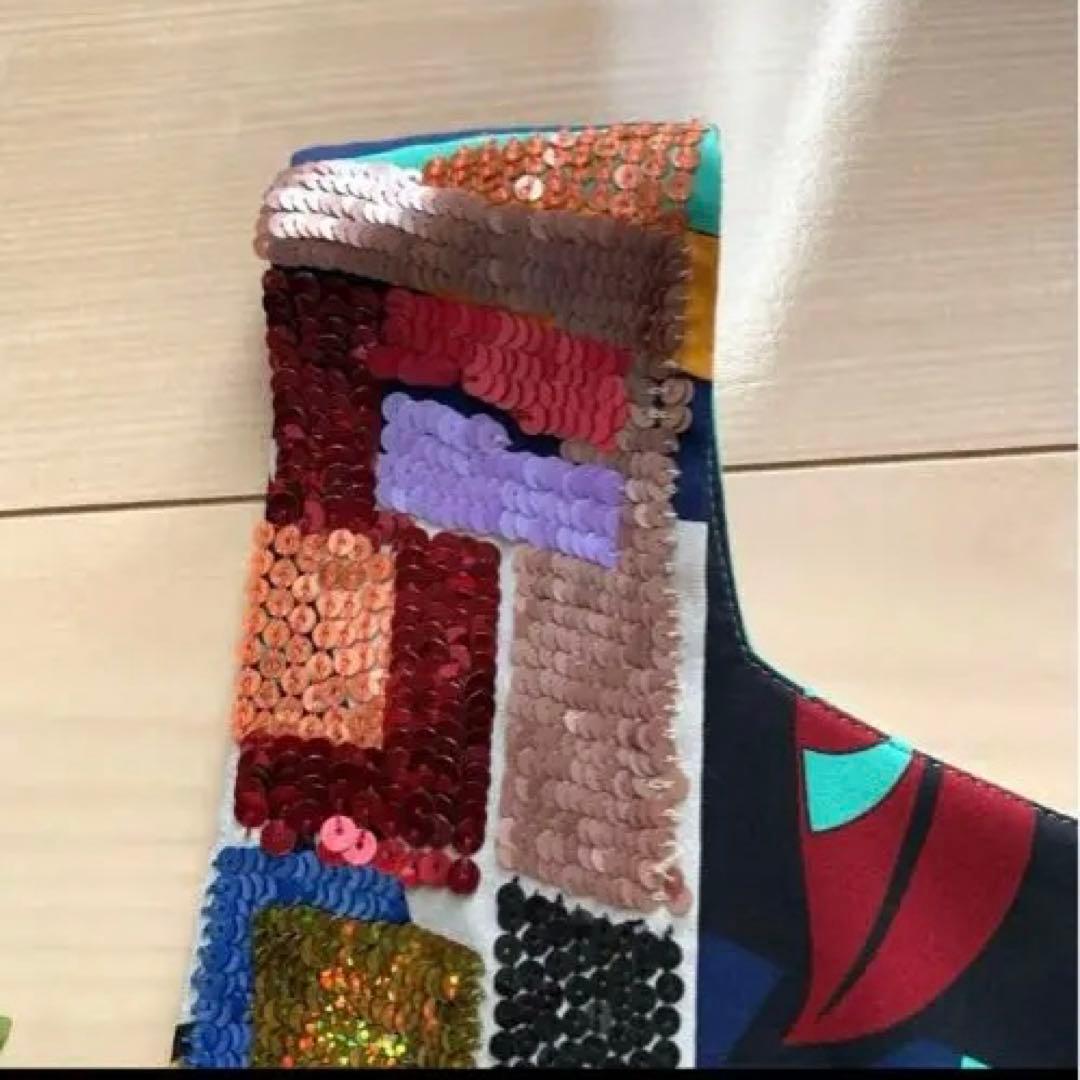 【 定価8.3万・M希少】エミリオブッチ　衿元総スパンコールの豪華なワンピース