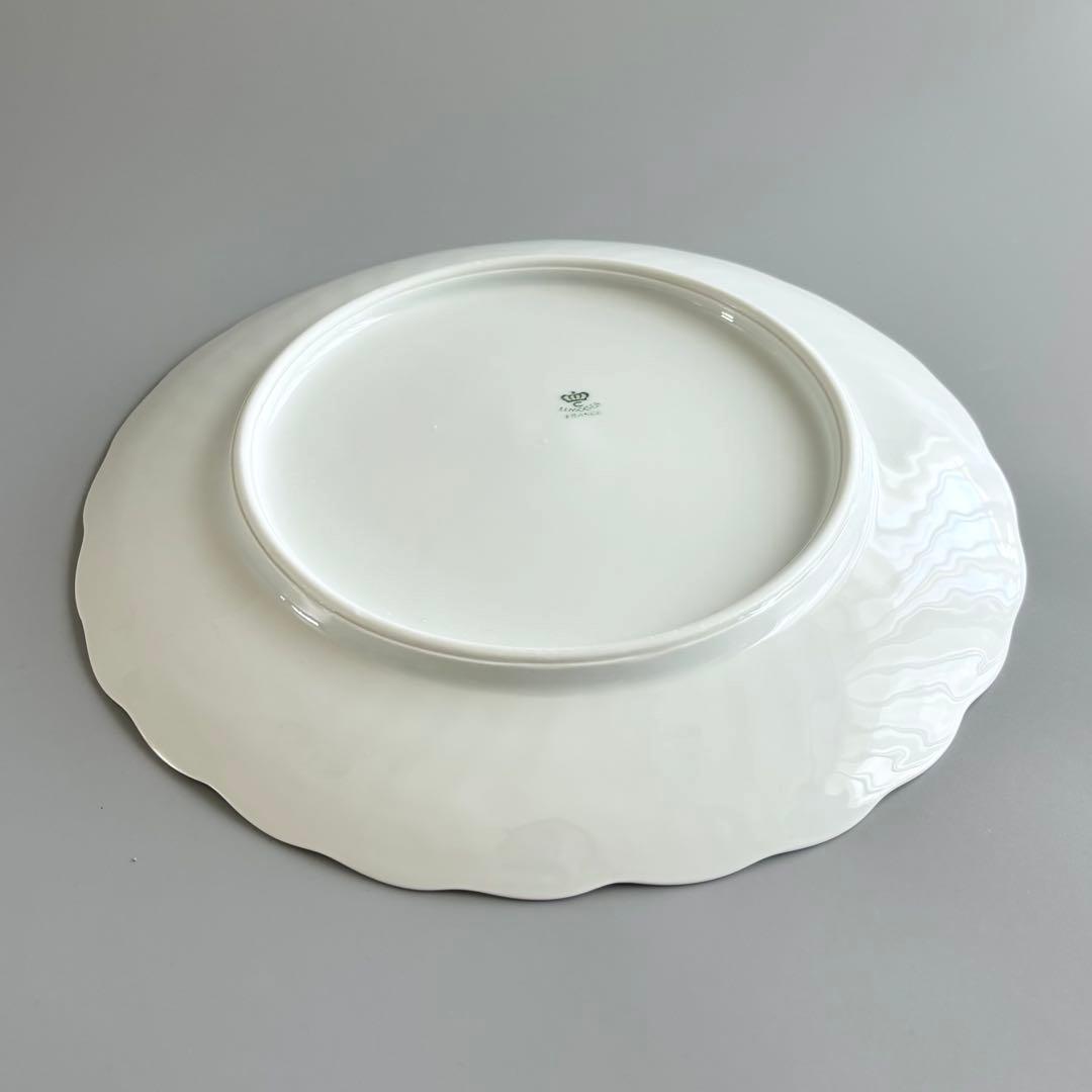 フランス製ヴィンテージ　シャスタニエ製　リモージュ　白磁 レリーフ大皿【未使用】
