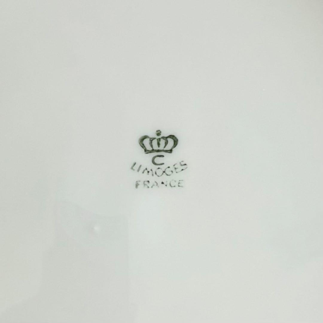 フランス製ヴィンテージ　シャスタニエ製　リモージュ　白磁 レリーフ大皿【未使用】