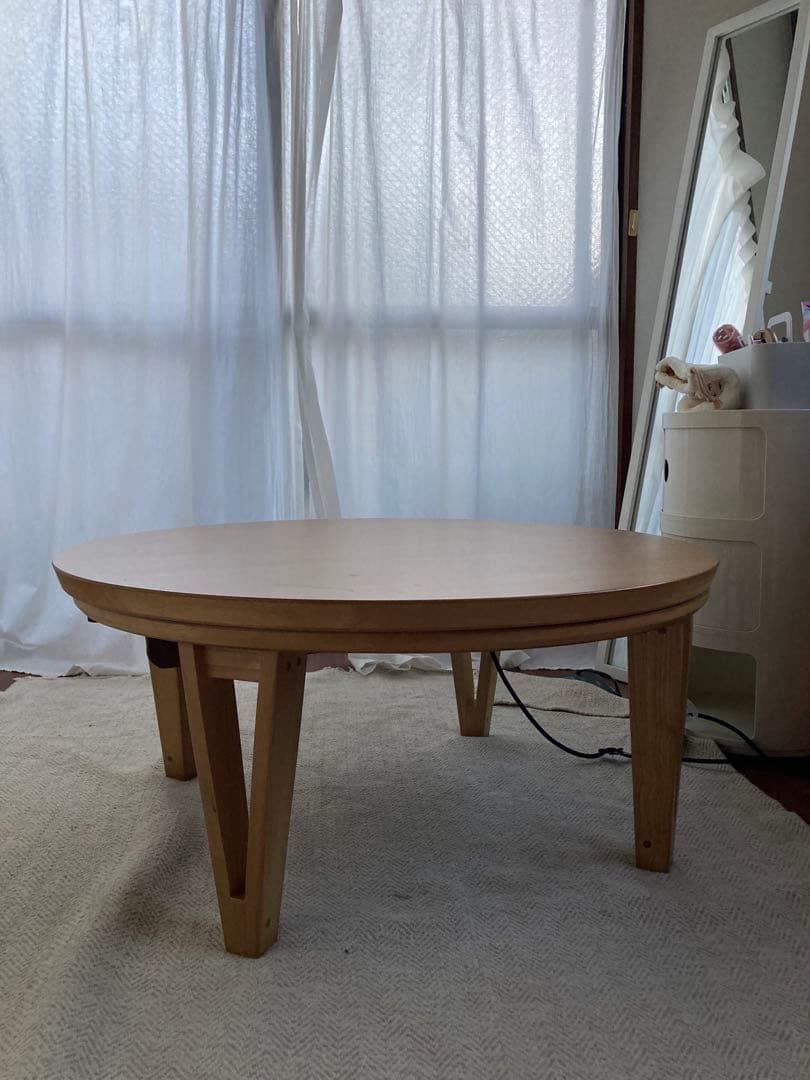【値下げしました】こたつテーブル　丸型　85cm オーク突板